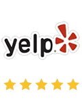Yelp five-star locksmith service badge.
